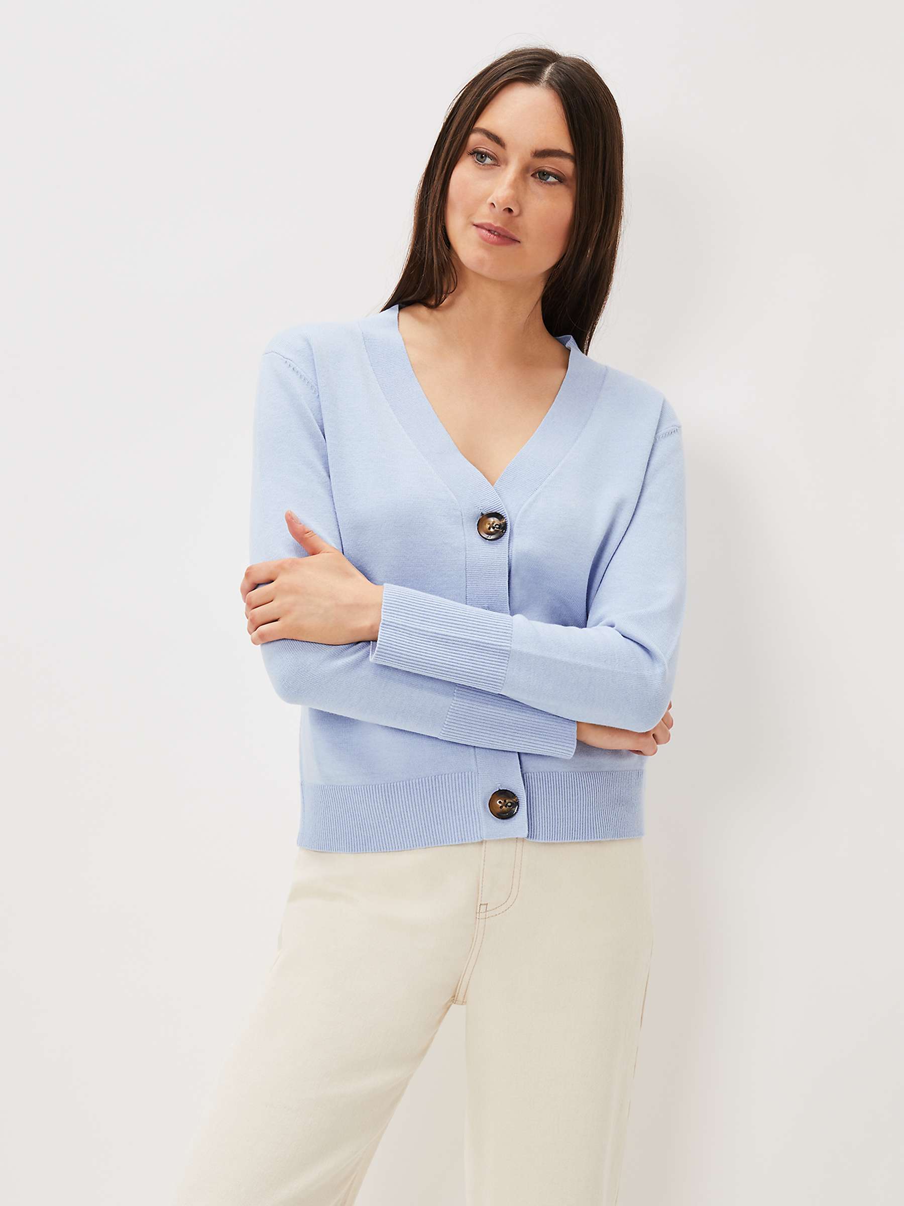Buy Phase Eight Ima Fine Knit Cardigan, Pale Blue Online at johnlewis.com