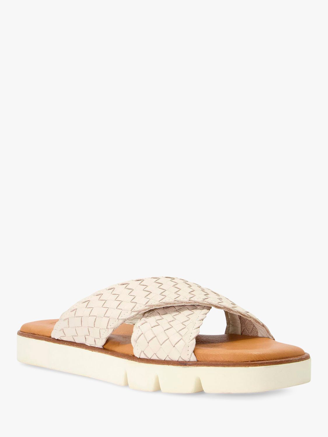 Buy Dune Lexey Leather Woven Strap Cross Over Sandals Online at johnlewis.com