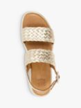 Dune Lorris Leather Woven Flatform Sandals, Gold