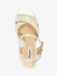 Dune Jealous Leather Platform Heeled Sandals, Gold-leather