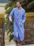 British Boxers Burford Stripe Crisp Cotton Dressing Gown, Blue