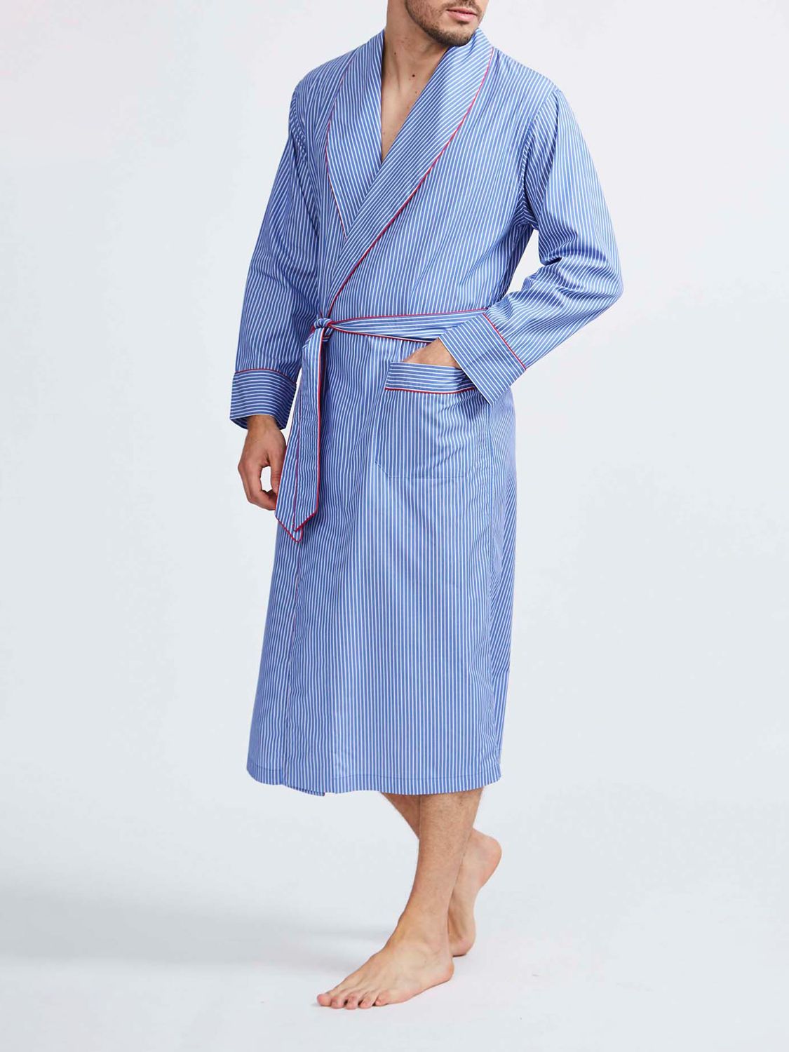 Buy British Boxers Stripe Crisp Cotton Dressing Gown Online at johnlewis.com
