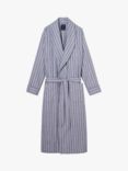 British Boxers Westwood Stripe Brushed Cotton Dressing Gown, Pebble Grey
