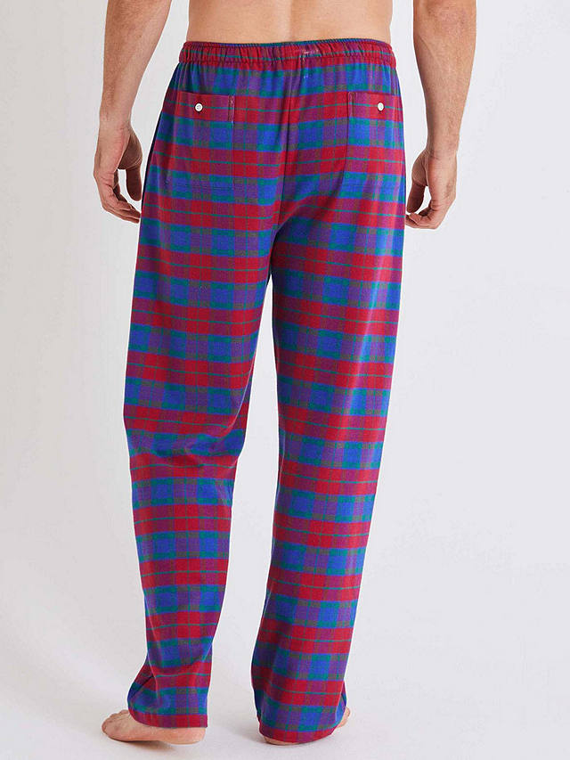 British Boxers Tartan Brushed Cotton Pyjama Trousers, Red