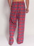 British Boxers Brushed Cotton Tartan Pyjama Trousers, Soft Red