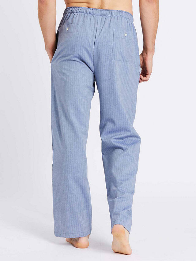 British Boxers Herringbone Cotton Twill Pyjama Trousers, Garrison Blue 