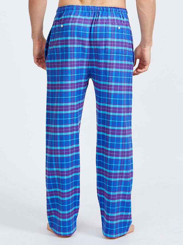 British Boxers Brushed Cotton Tartan Pyjama Trousers, Ultra Violet ...