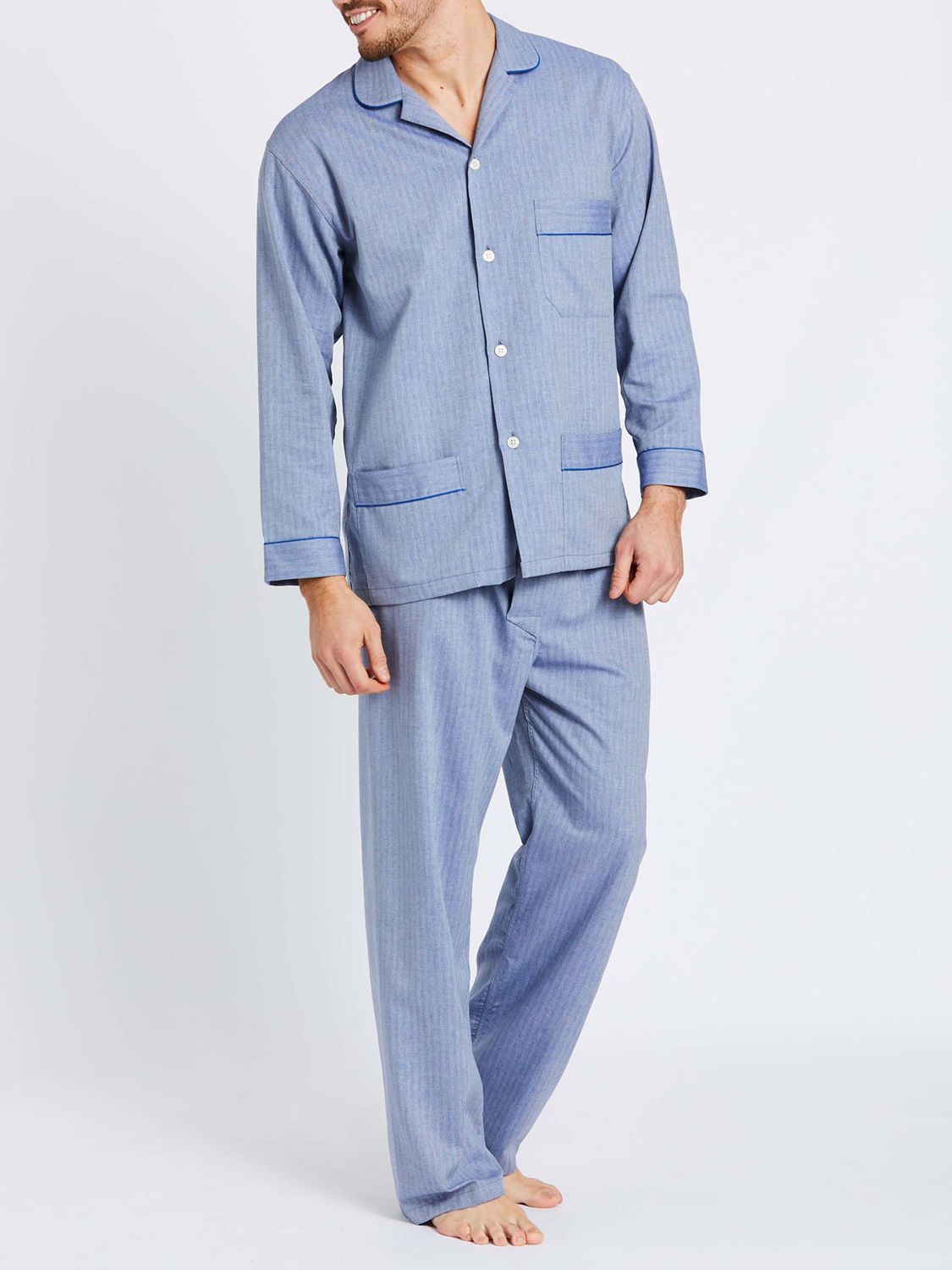 DKNY Signature Jersey Pyjama Set, Navy at John Lewis & Partners