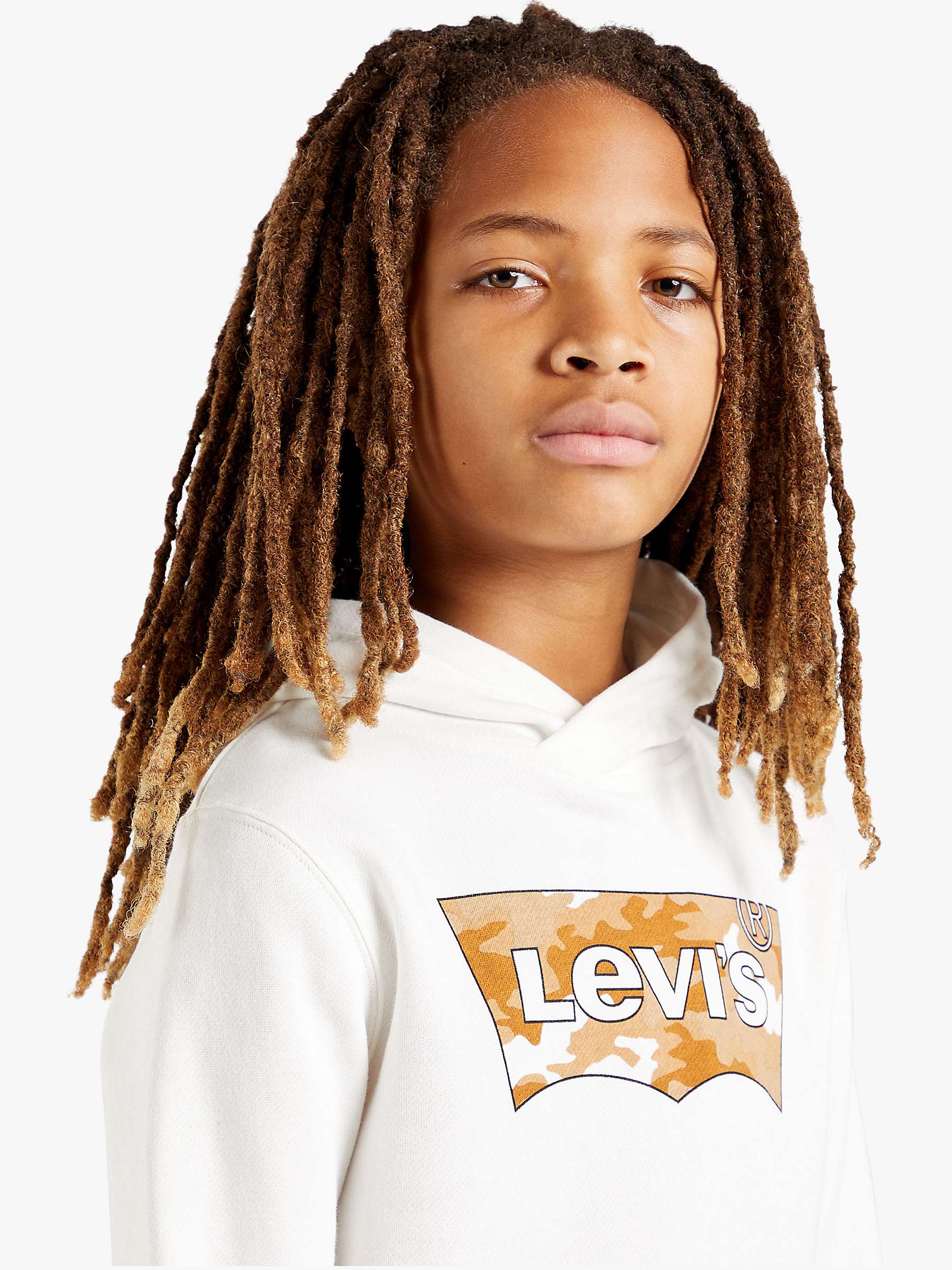 Buy Levi's Kids' Cotton Batwing Logo Hoodie, Tofu Online at johnlewis.com