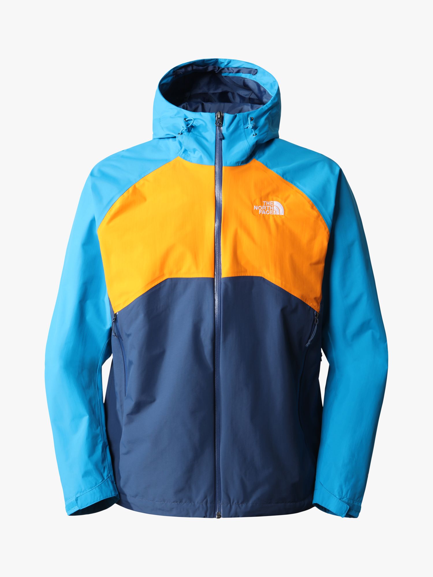 The North Face Stratos Men's Waterproof Jacket, Shady Blue/Cone Orange ...
