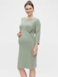 Mamalicious Mia Knot Detail Maternity Dress, Hedge Green