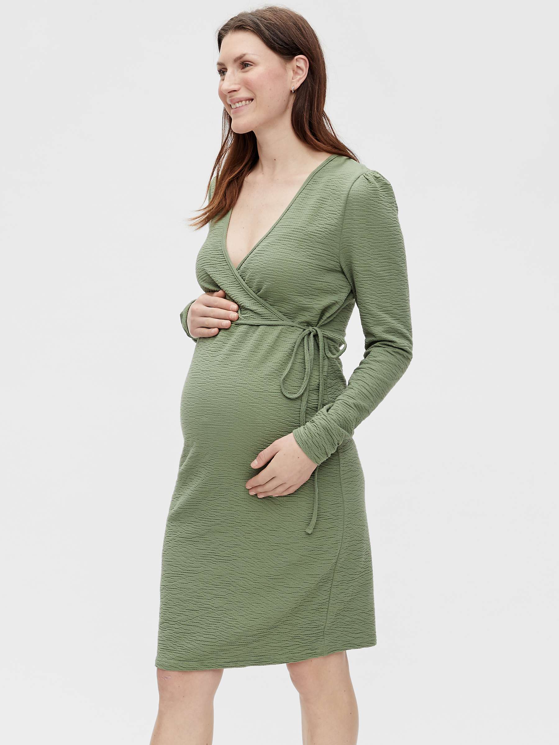 Buy Mamalicious Asia Tess Maternity Dress, Hedge Green Online at johnlewis.com