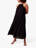 Mint Velvet Cotton Crochet Maxi Dress, Black, Black