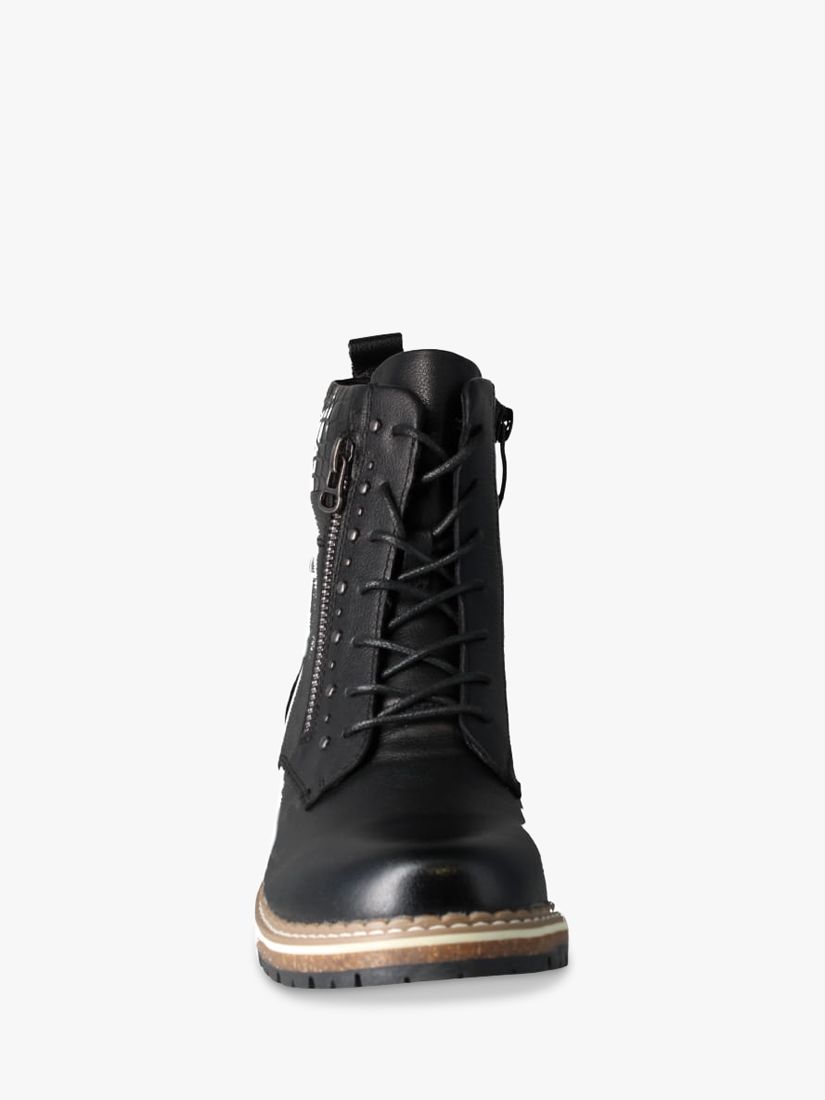 Josef Seibel Waylynn 02 Leather Block Heel Waterproof Boots, Black, 3