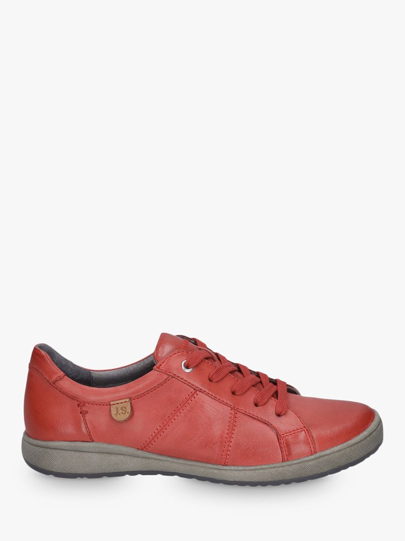 Josef Seibel Caren 42 Leather Lace Up Trainers, Red