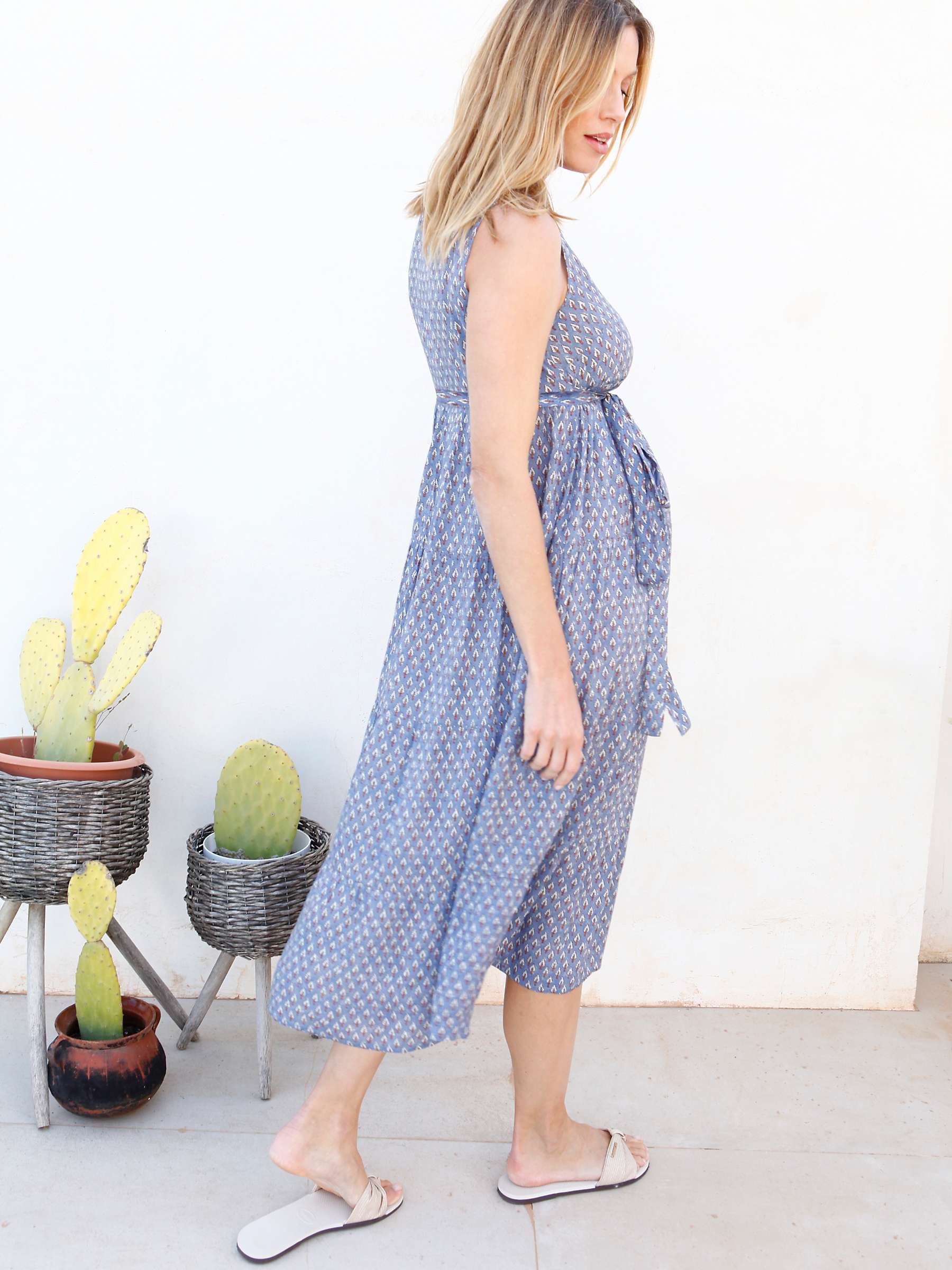 Buy Isabella Oliver Elowen Tiered Maternity Dress, Blue Online at johnlewis.com