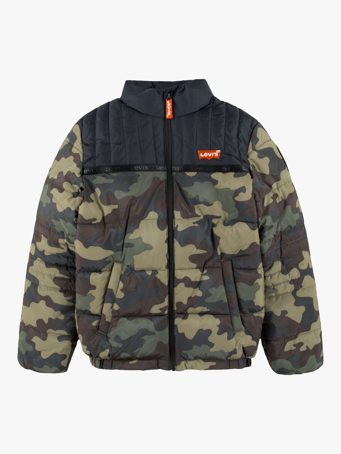 Levi's Kids' Camo Quilted Jacket, Black/Green