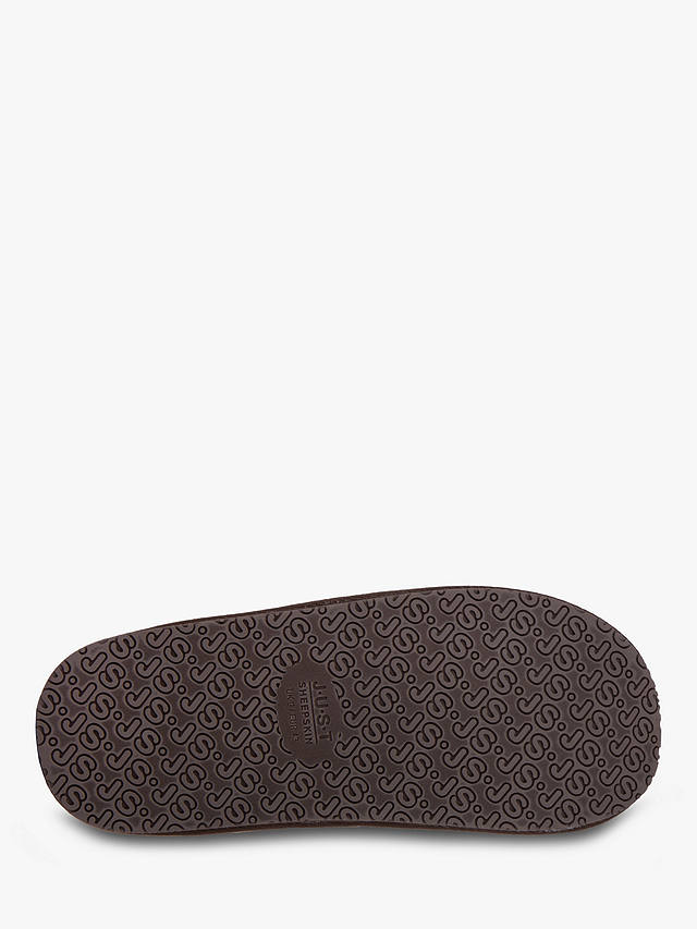 Just Sheepskin Cooper Leather Mule Slippers, Brown