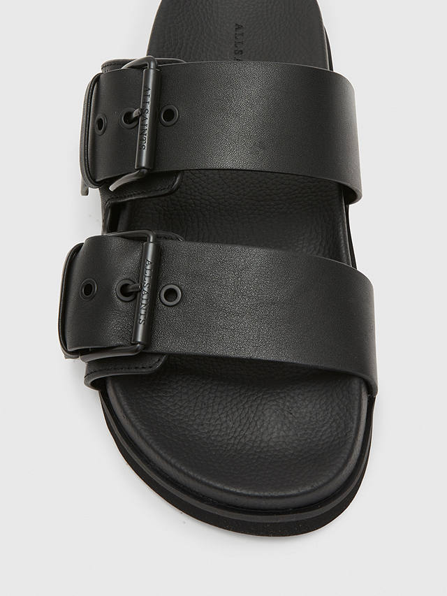 AllSaints Sian Leather Buckle Sandals, Black
