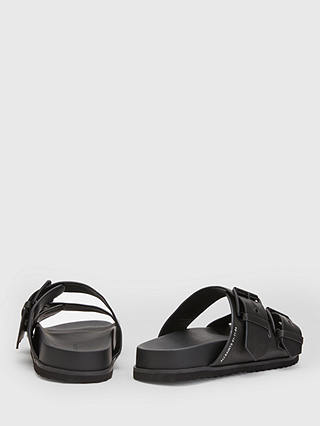 AllSaints Sian Leather Buckle Sandals, Black