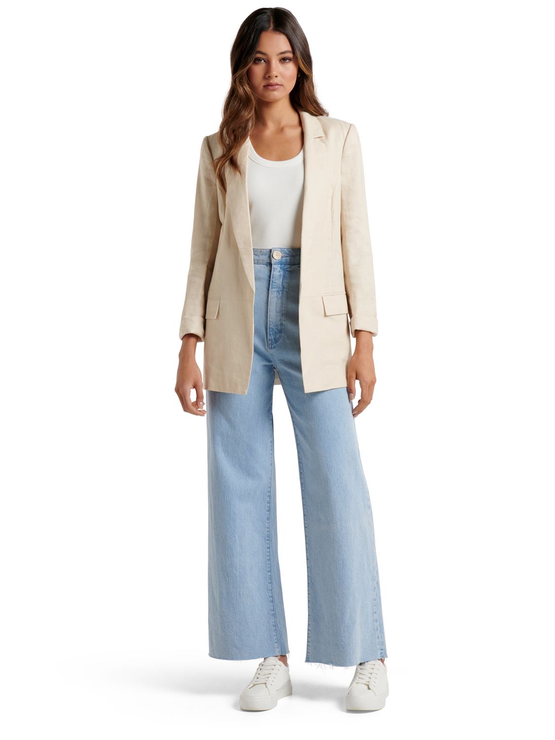 Forever New Lila Linen Blazer, Stone, 16