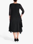 chesca Crush Pleat Layered Dress, Black