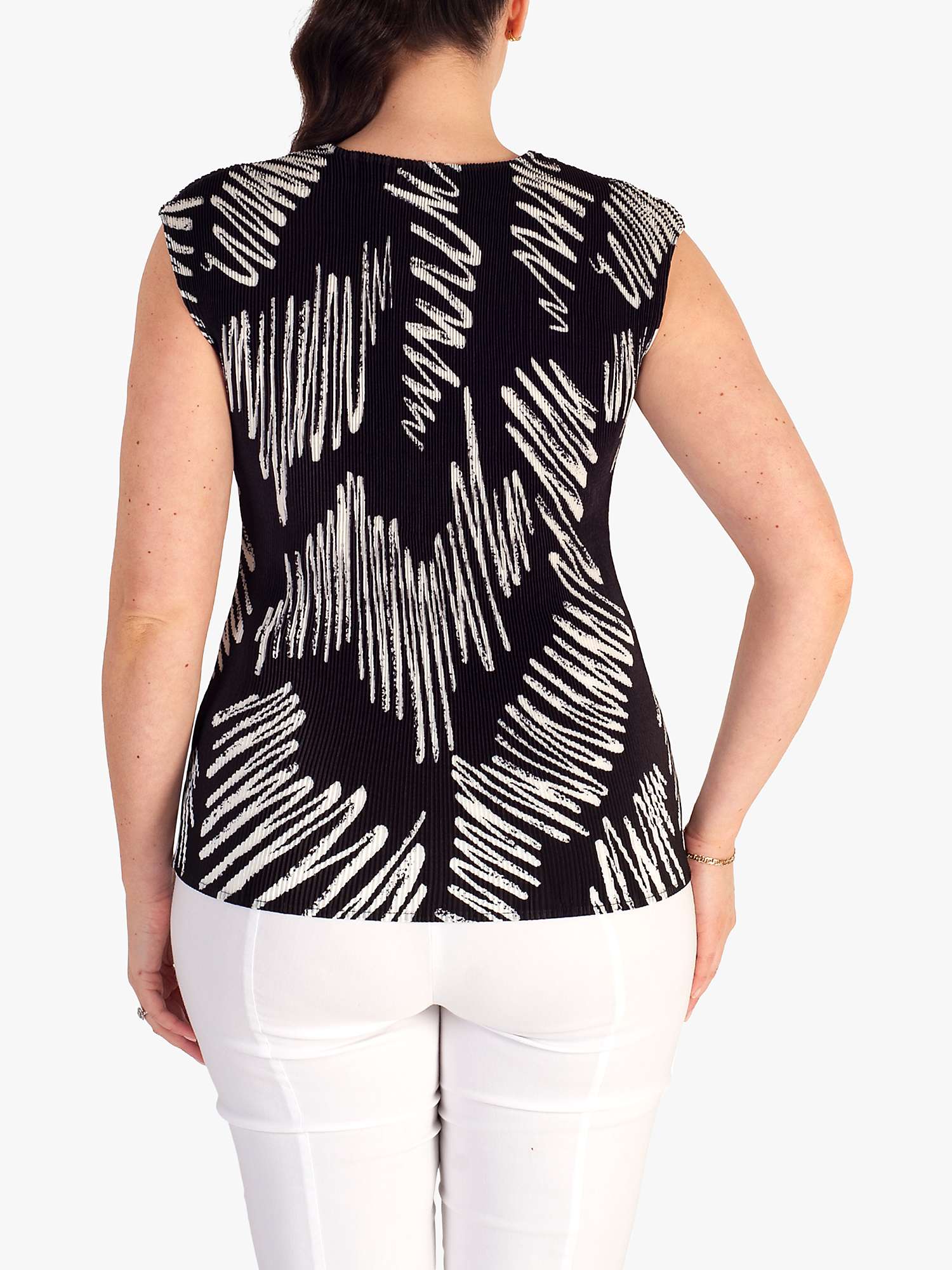 Buy chesca Scribble Textured Camisole Top, Black/White Online at johnlewis.com
