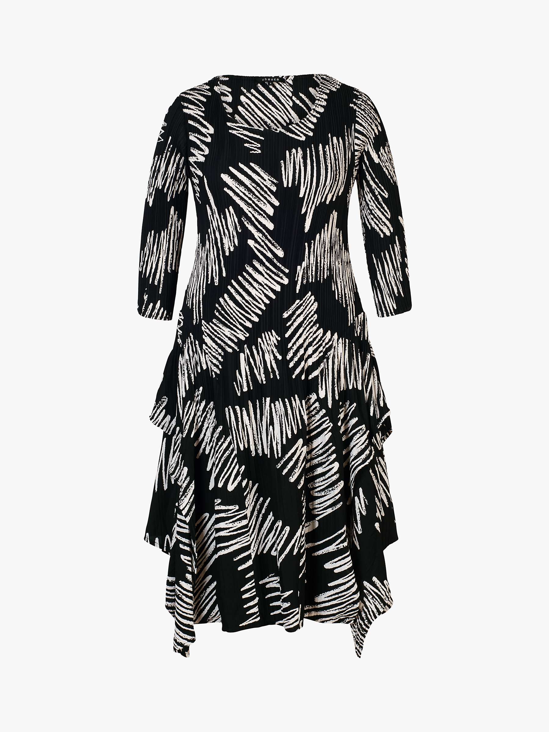 Buy chesca Scribble Print Layered Midi Dress, Black/White Online at johnlewis.com