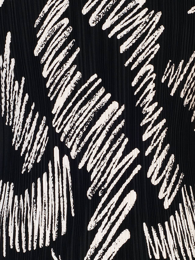 chesca Scribble Print Layered Midi Dress, Black/White