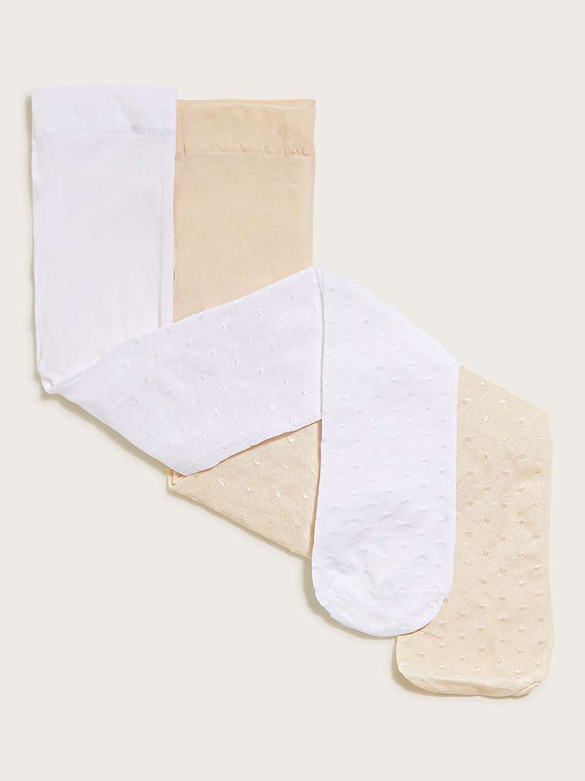Buy Monsoon Baby Bridal Spot Tights, Pack of 2, Multi Online at johnlewis.com