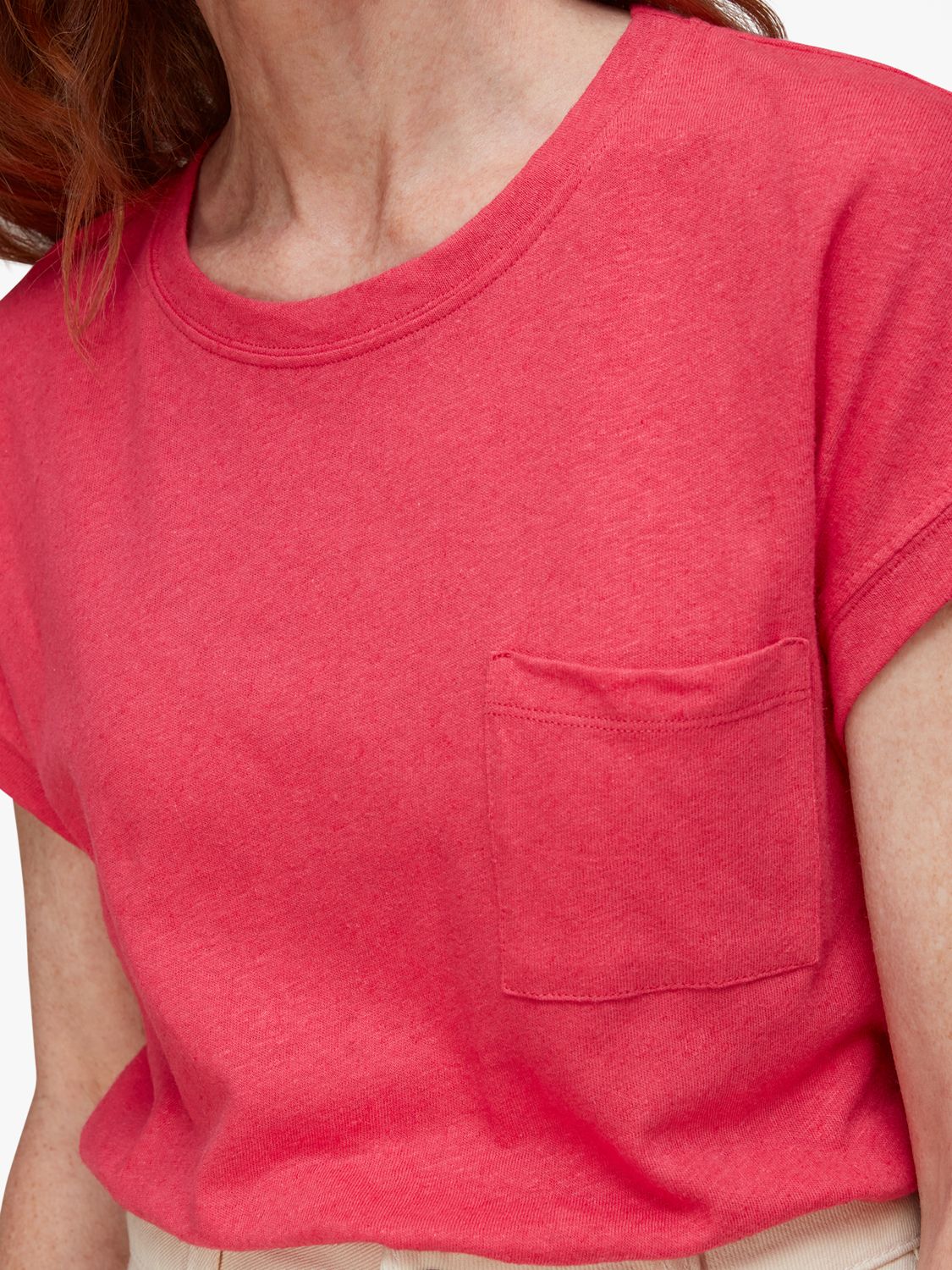 Buy Whistles Ember Linen Blend Pocket T-Shirt Online at johnlewis.com