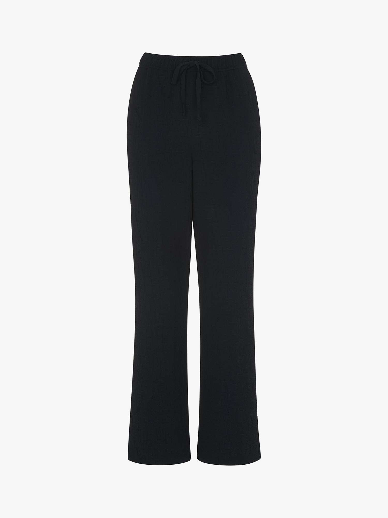 Whistles Luna Textured Trousers, Black at John Lewis & Partners
