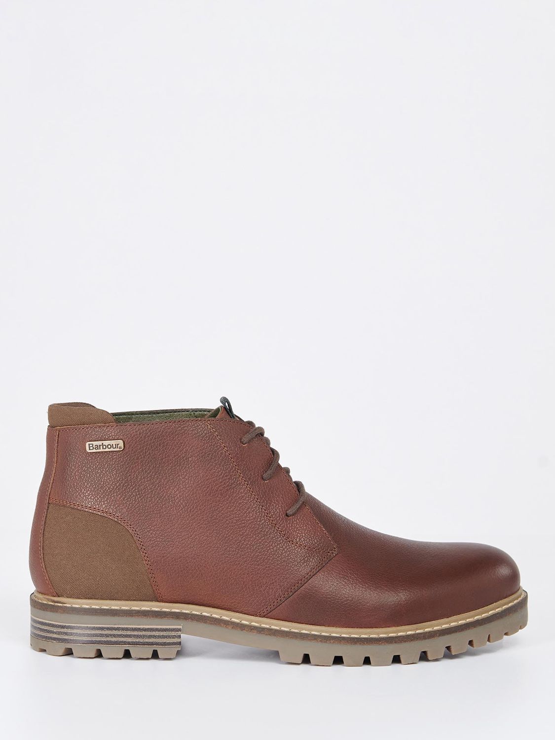 Barbour Pebble Leather Chukka Boots, Brown at John Lewis & Partners