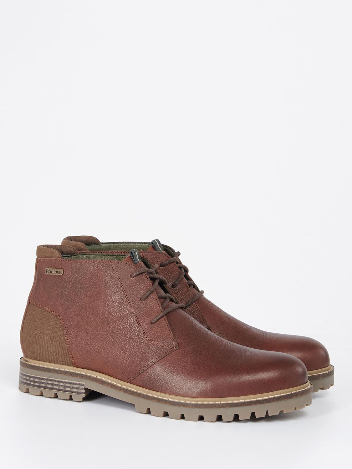 Barbour Pebble Leather Chukka Boots, Brown, Brown at John Lewis & Partners