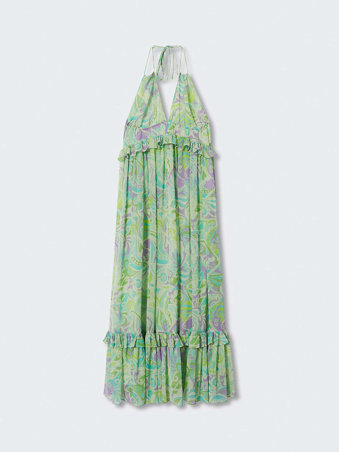Buy Mango Plunge Maxi Dress, Green Online at johnlewis.com