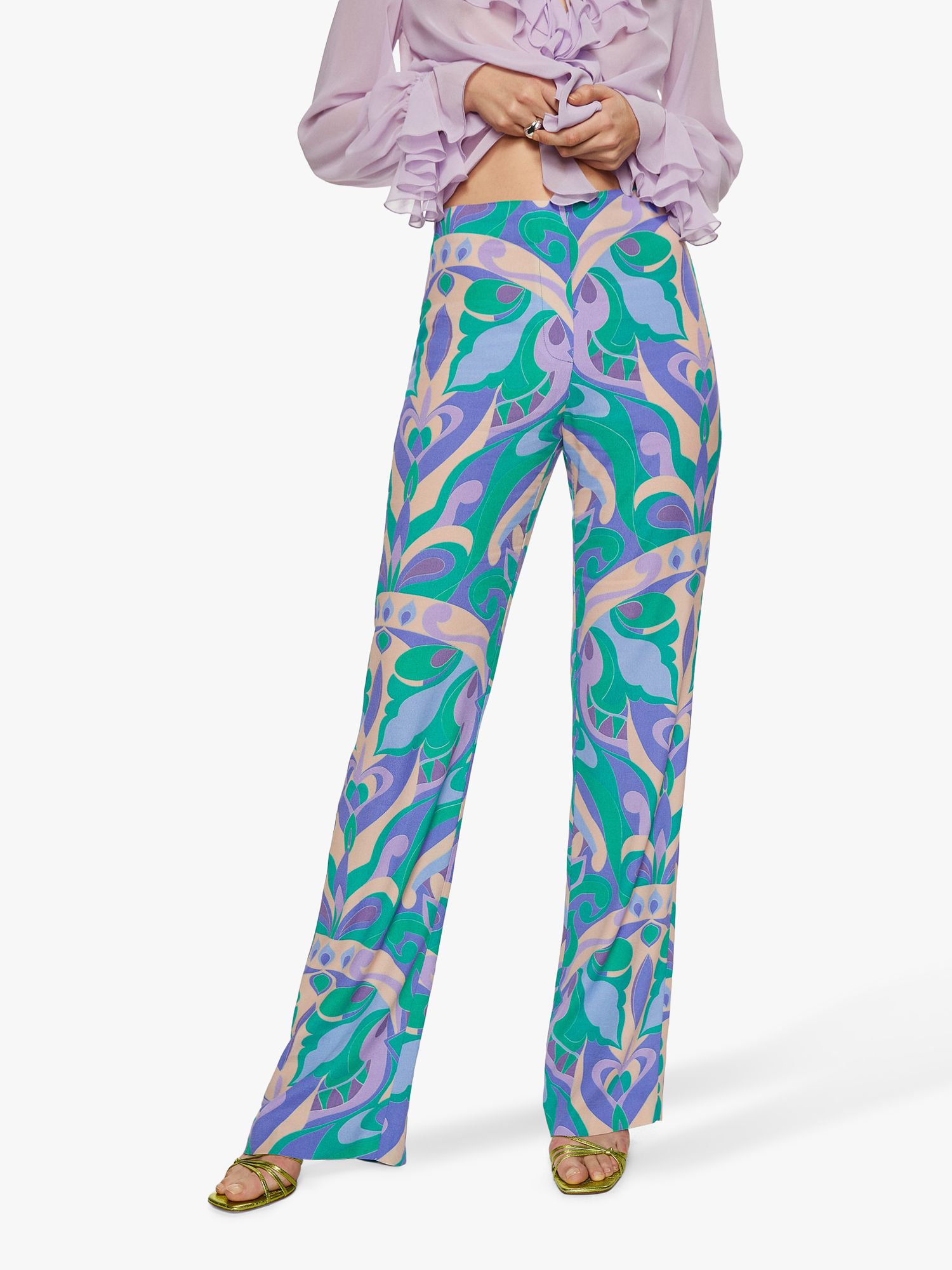 Mango Abstract Print Trousers, Multi