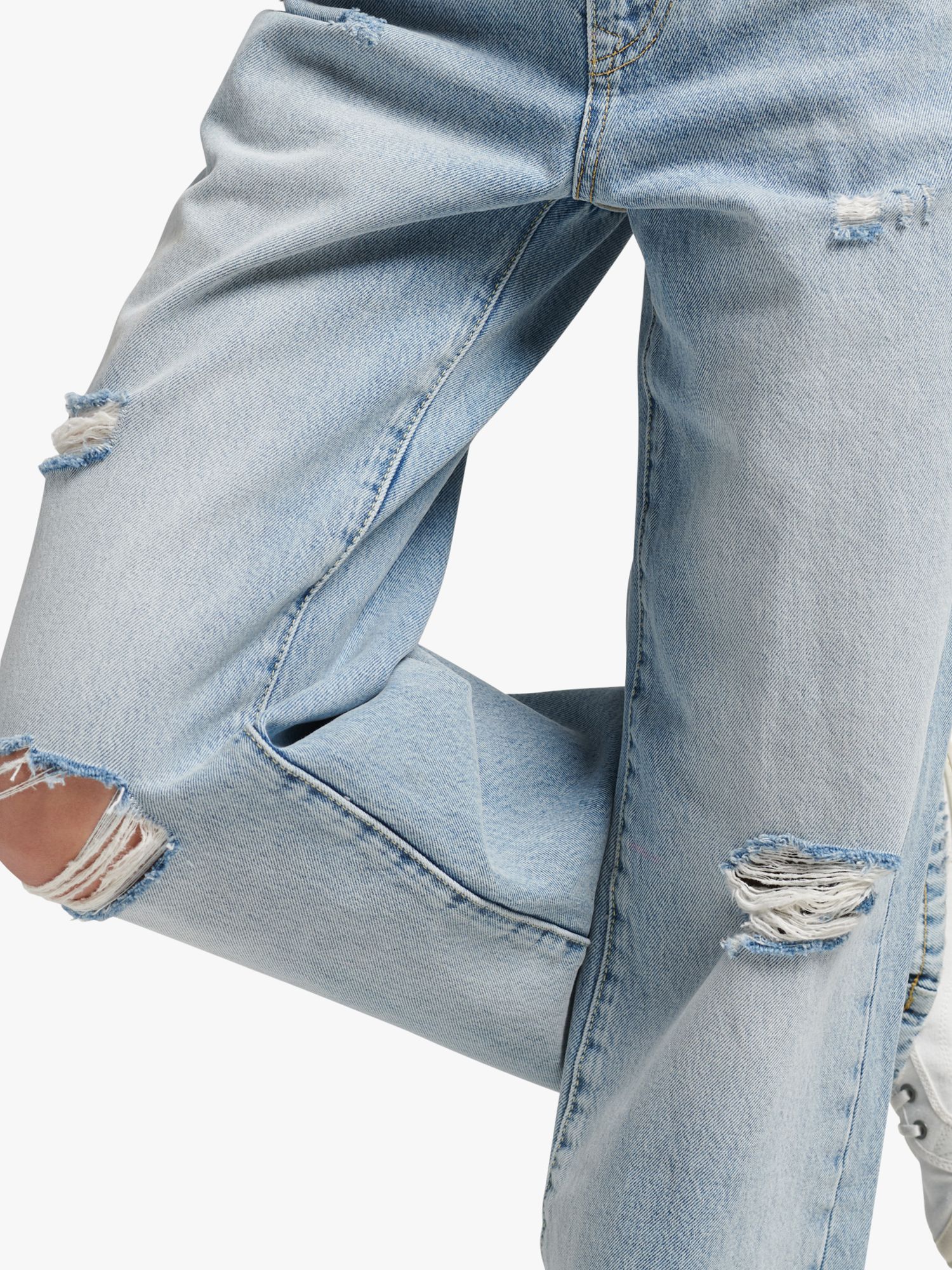 Superdry Organic Vintage Wide Leg Distressed Jeans, Spring Vintage, W26/L30