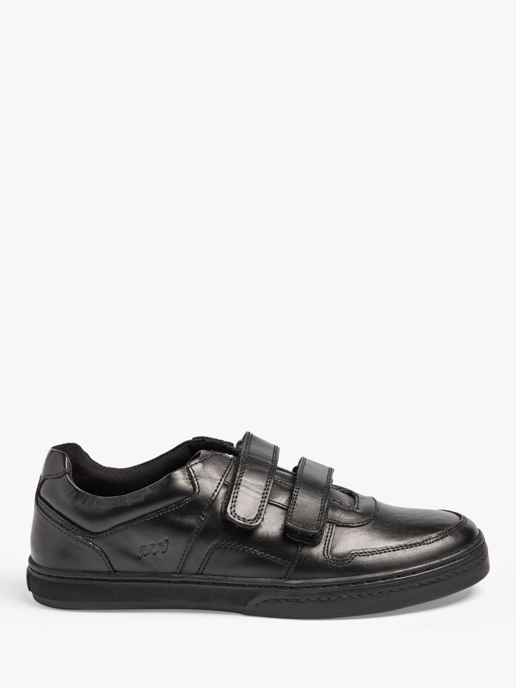 Pod Kids' Callum Leather School Shoes, Black, 10 Jnr