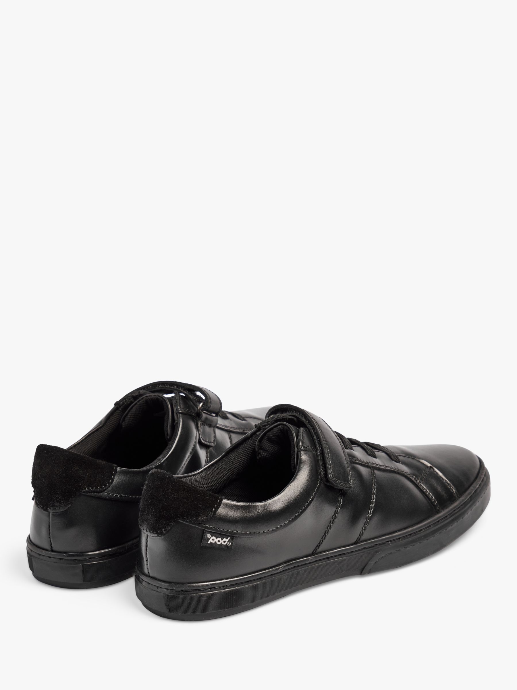 Pod Kids' Krew Leather School Shoes, Black at John Lewis & Partners