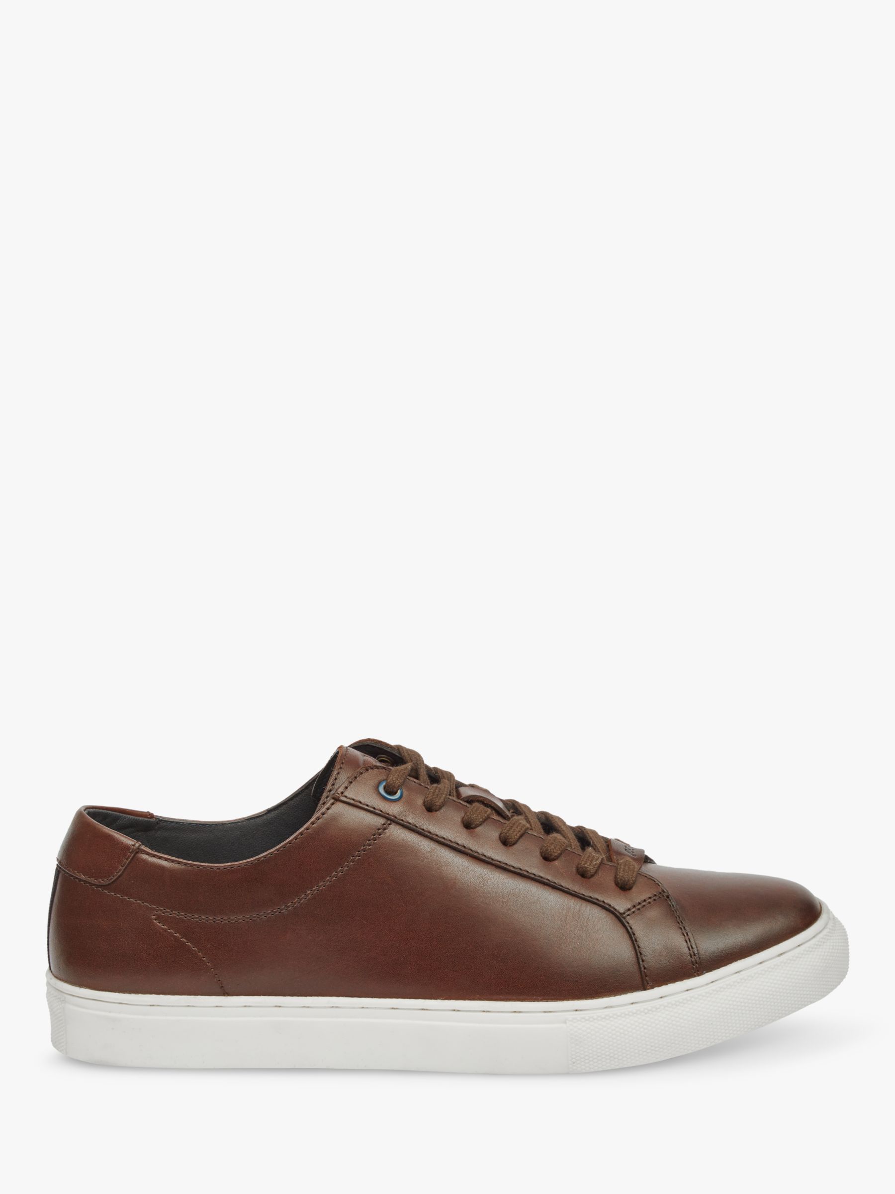 Pod Louis Leather Cupsole Trainers, Dark Brown at John Lewis & Partners