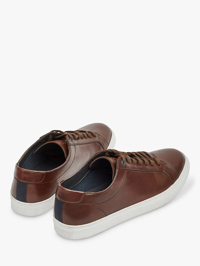 Pod Louis Leather Cupsole Trainers, Dark Brown