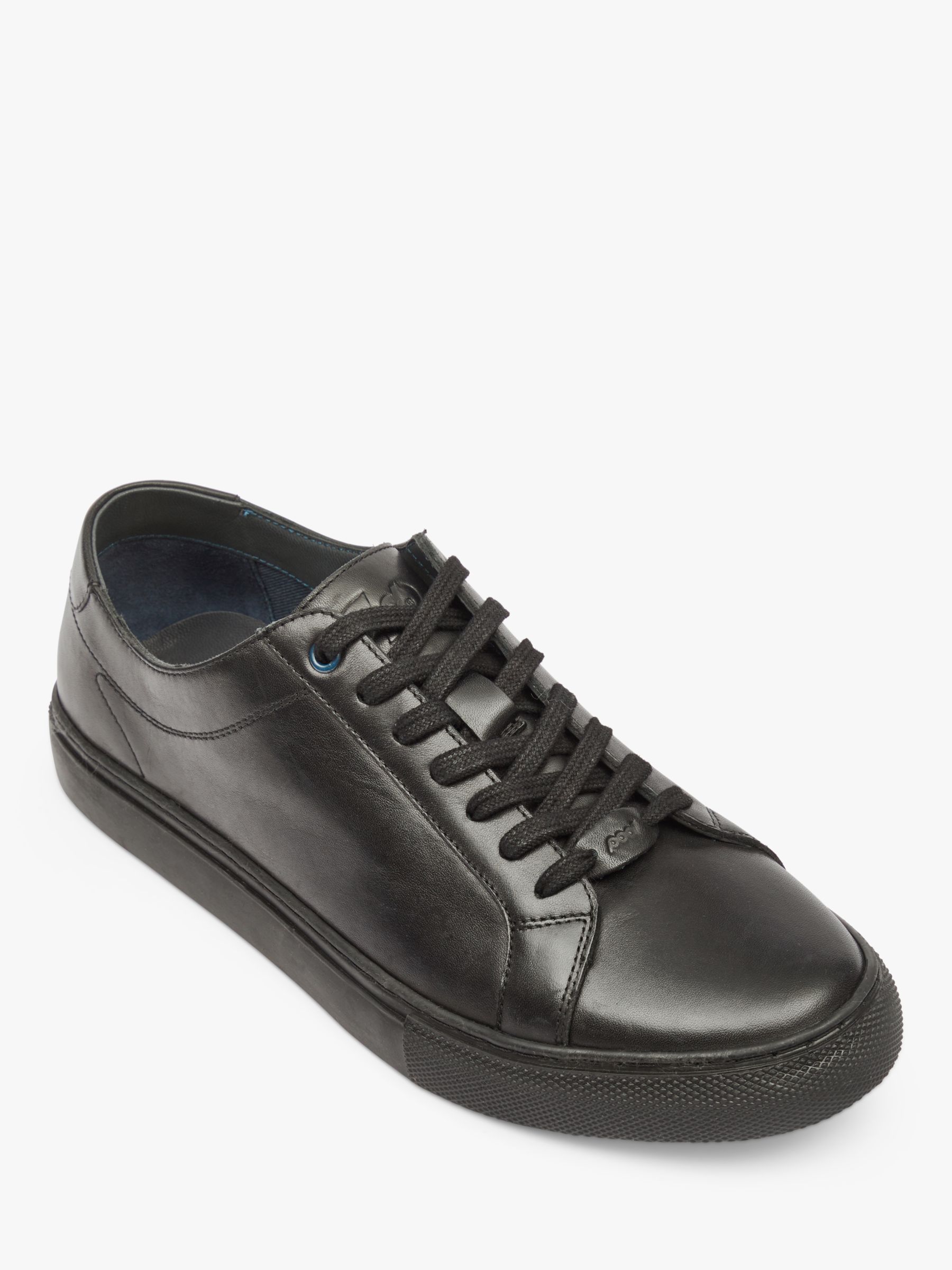 Pod Louis Leather Cupsole Trainers, Black, 6