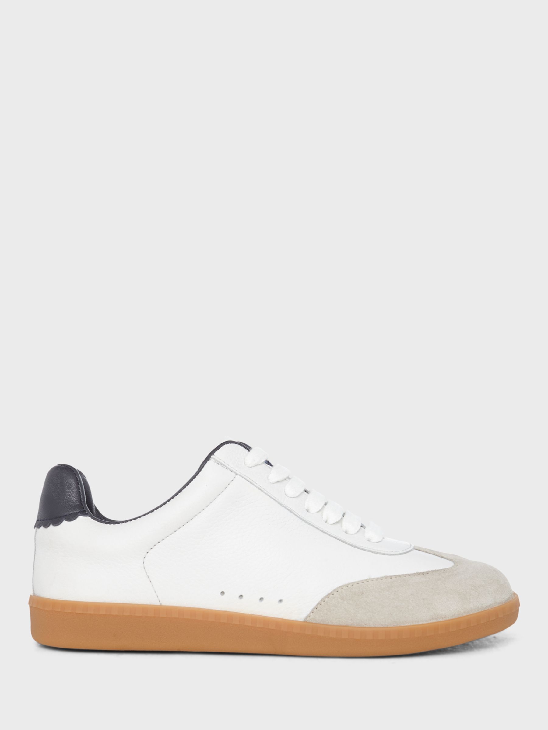 Hobbs Madden Leather Trainers, White/Navy at John Lewis & Partners