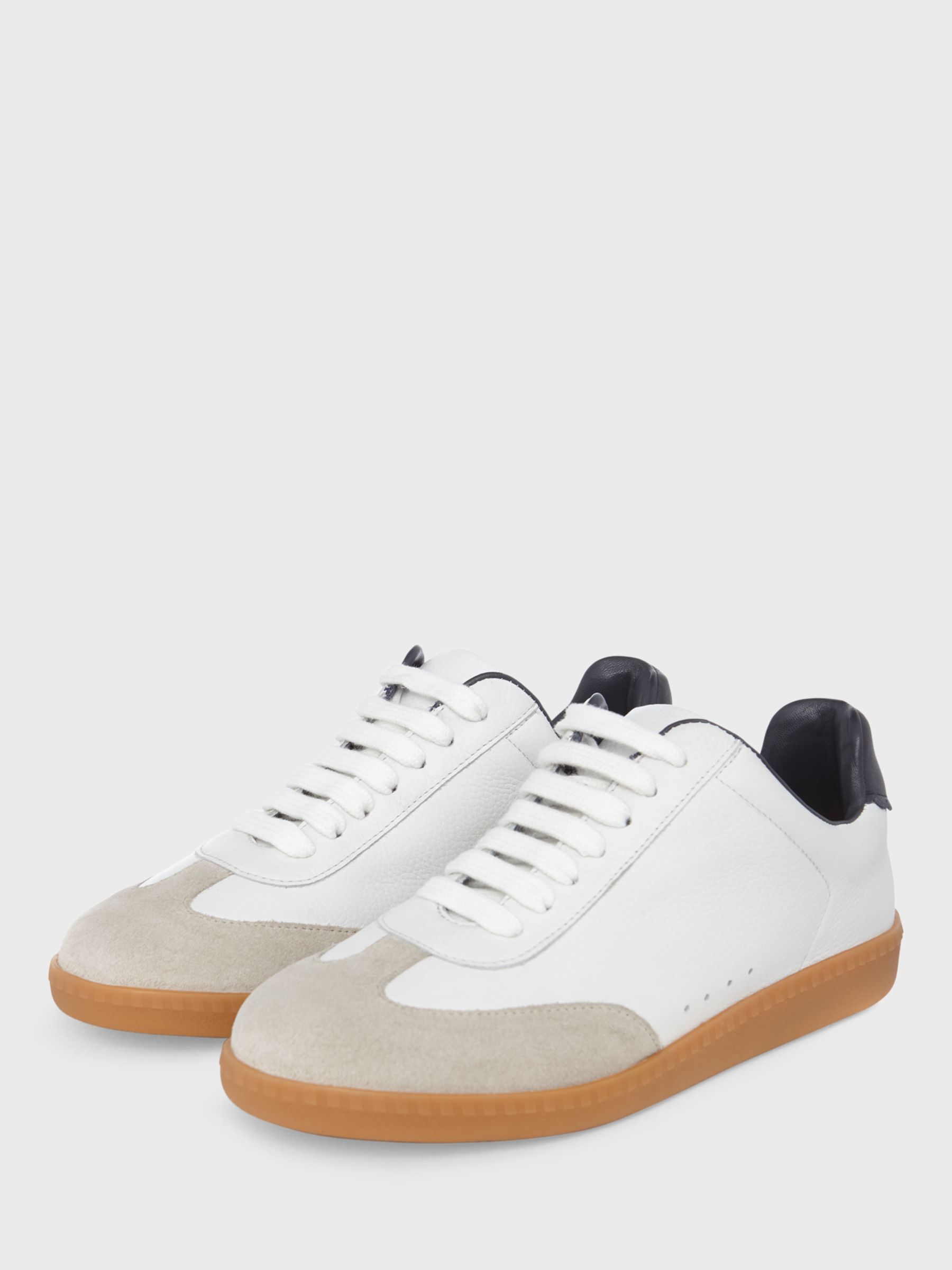 Hobbs Madden Leather Trainers, White/Navy at John Lewis & Partners