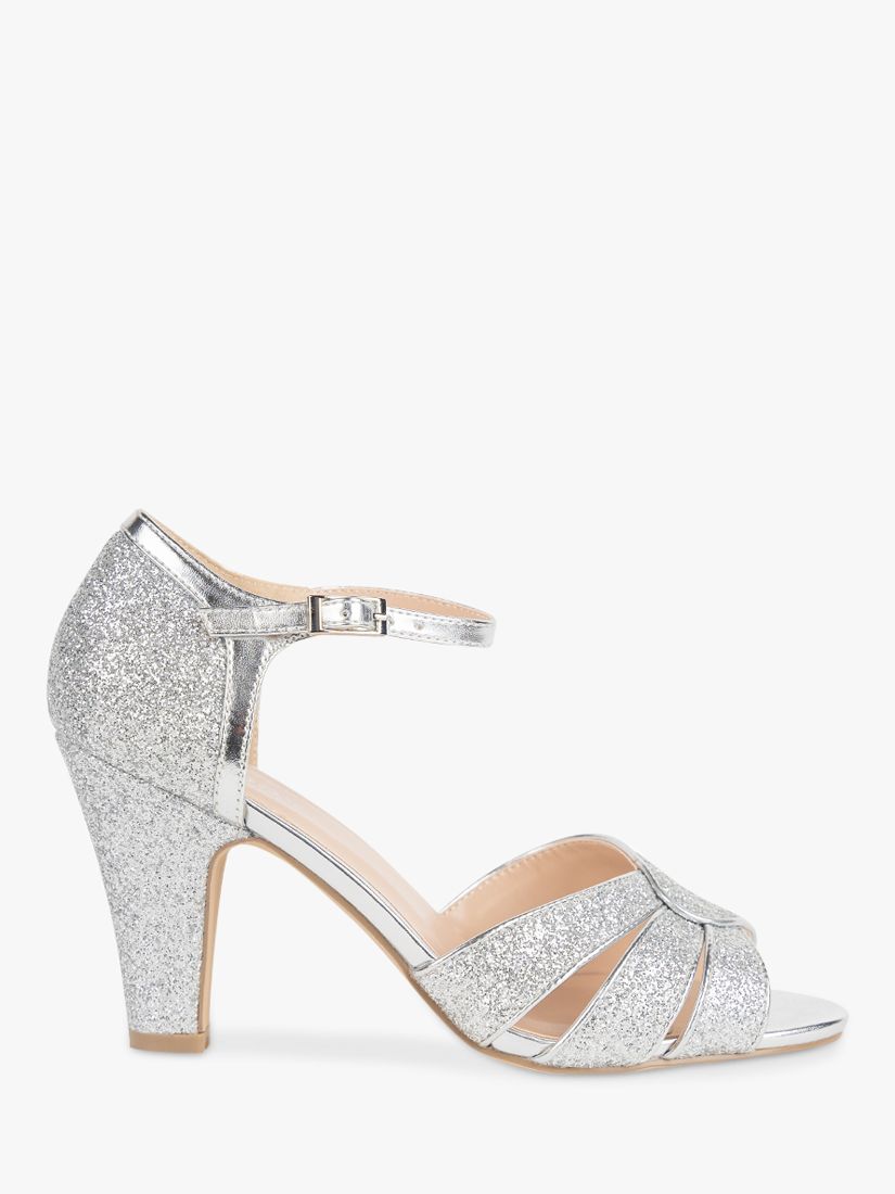 Paradox London Chester Glitter Kitten Heel Peep Toe Shoes at John Lewis &  Partners