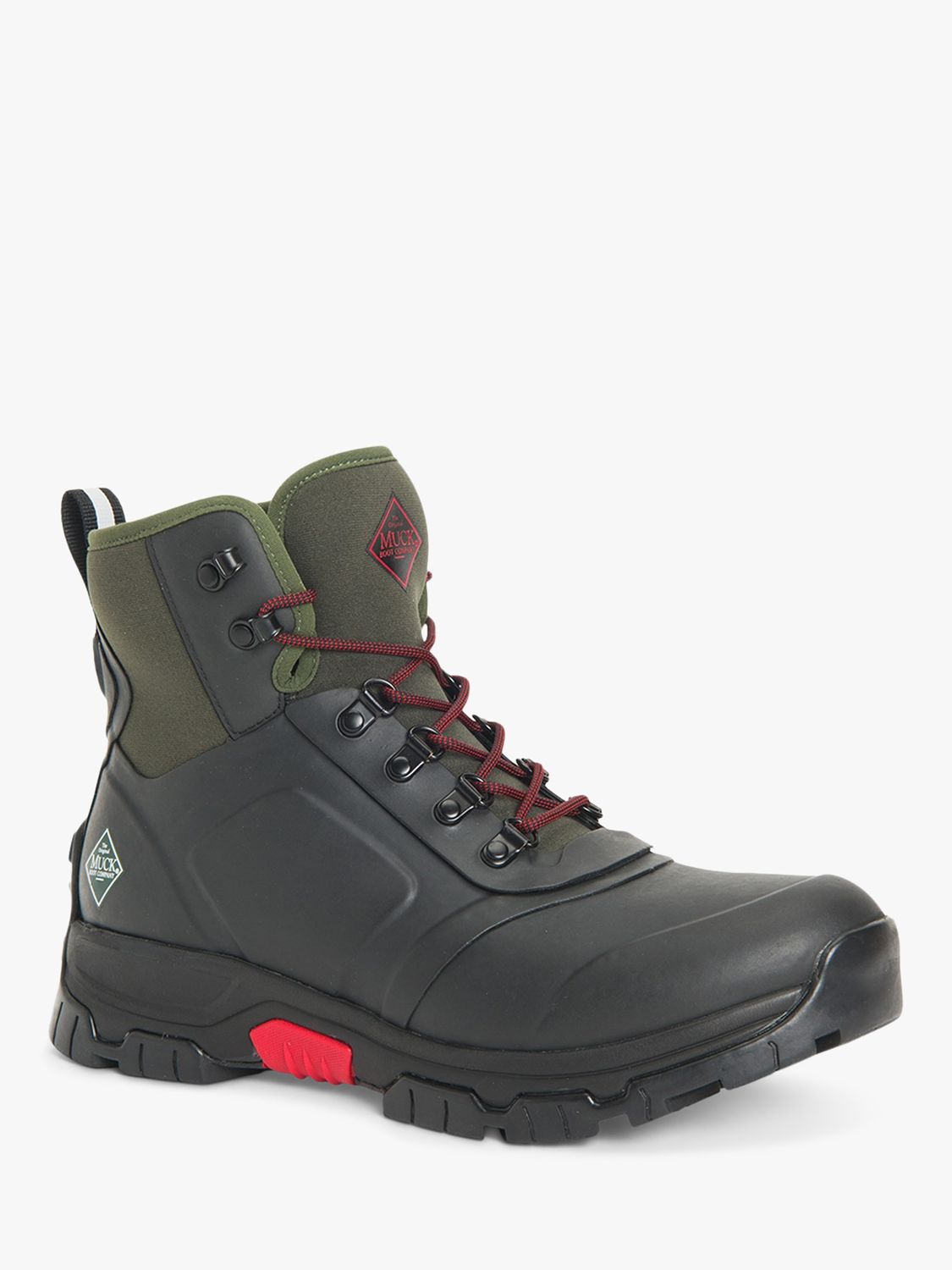 Buy Muck Apex Lace Up Mid Wellington Boots, Black Online at johnlewis.com