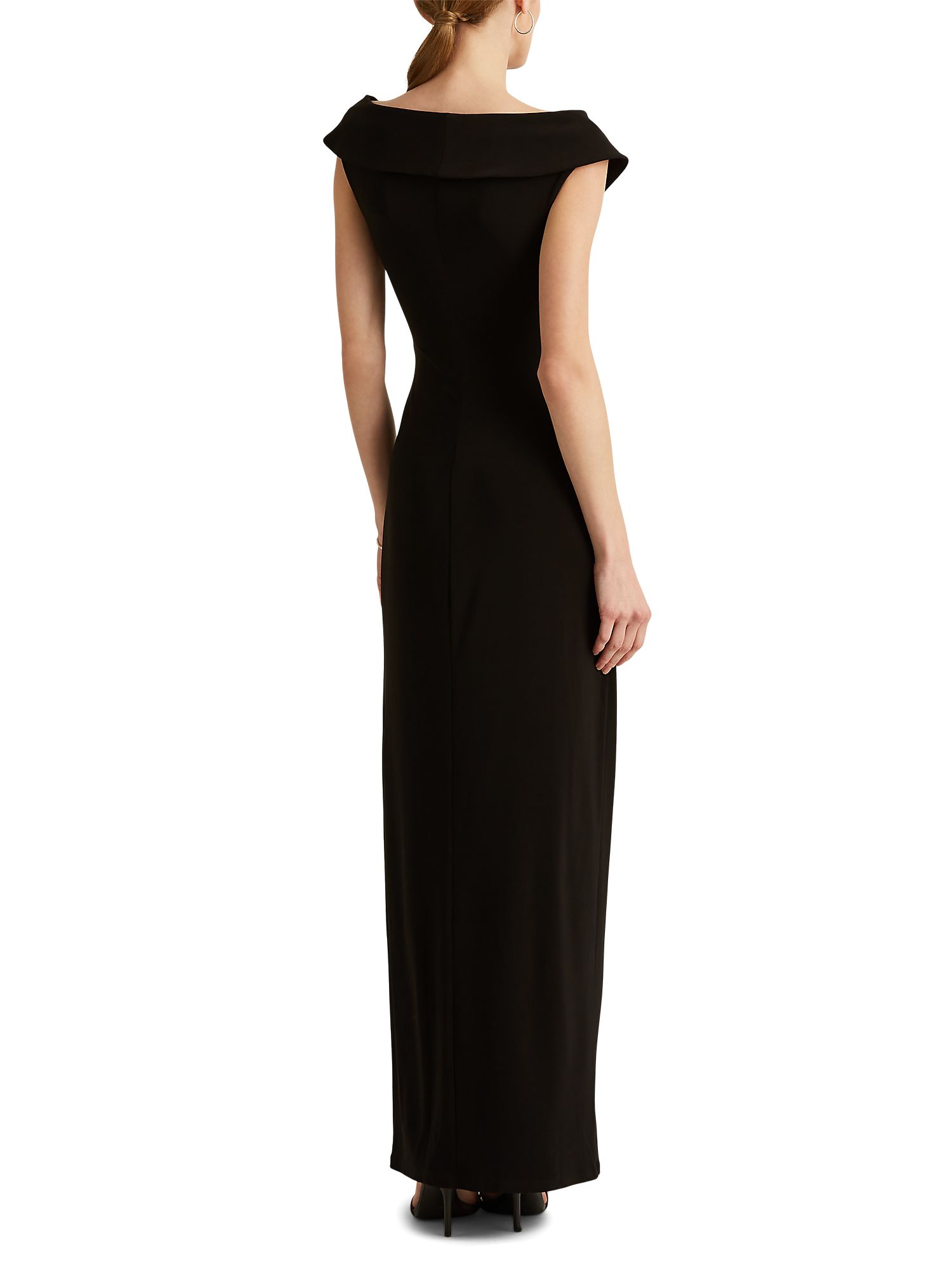 Lauren Ralph Lauren Leonidas Plain Twist Detail Maxi Dress, Black at ...