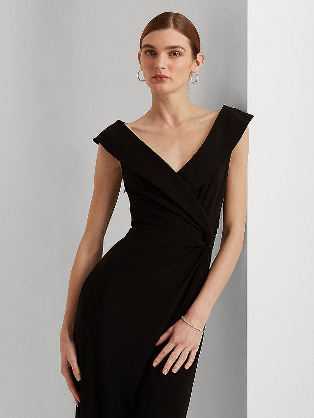 Lauren Ralph Lauren Leonidas Floor Length Column Gown, Black