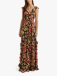 Ralph Lauren Hilantha Floral Maxi Dress, Black/Multi