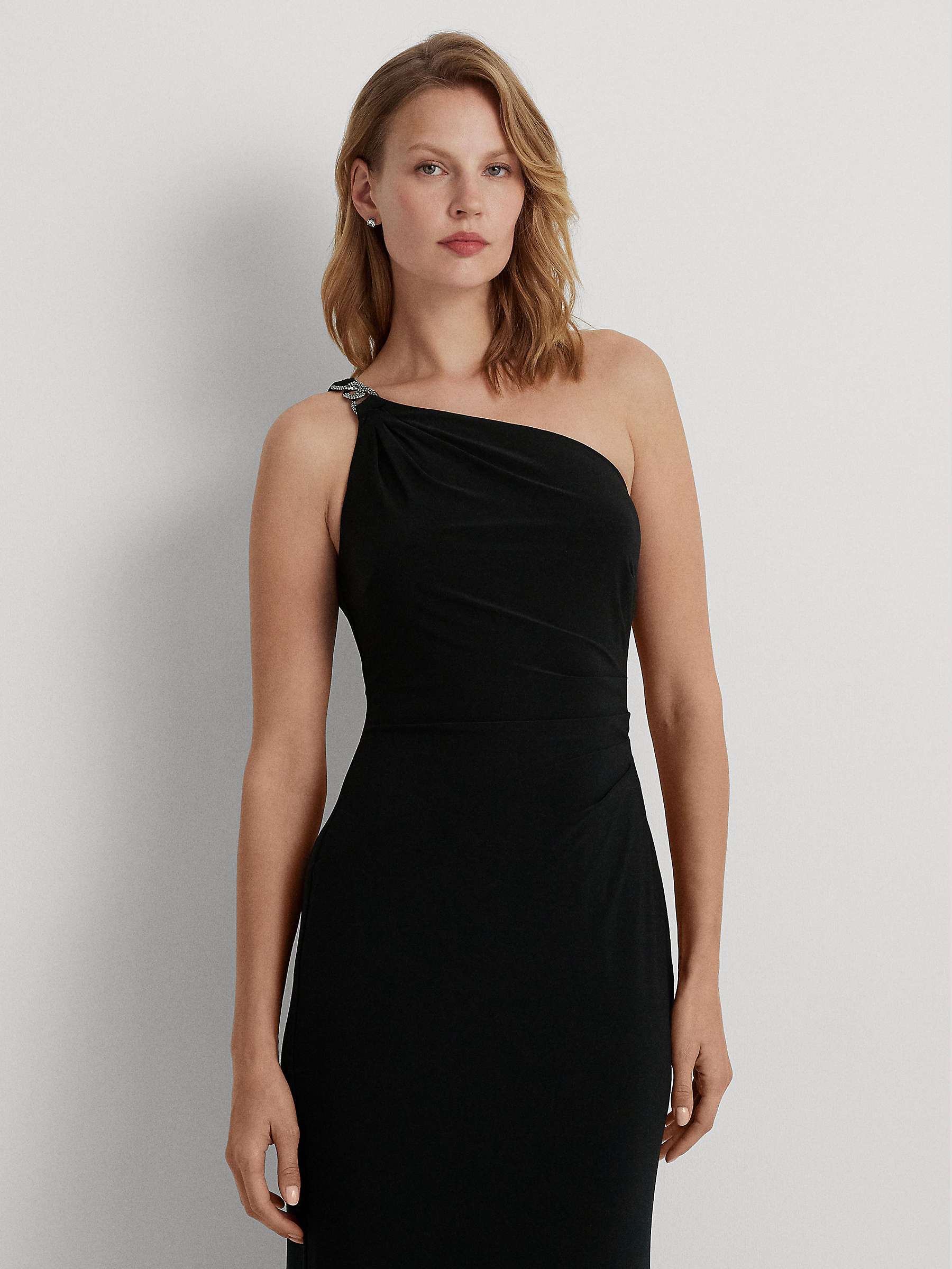 Buy Lauren Ralph Lauren Belina Asymmetric Maxi Dress, Black Online at johnlewis.com